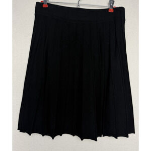 Kenar Women's Black Pleated Skirt Size Large Stretch